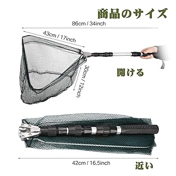 Amazon | DewKiss 玉網 ランディングネット タモ網 折りたたみ式